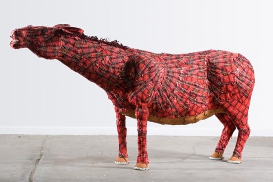 This donkey was made from shoes.