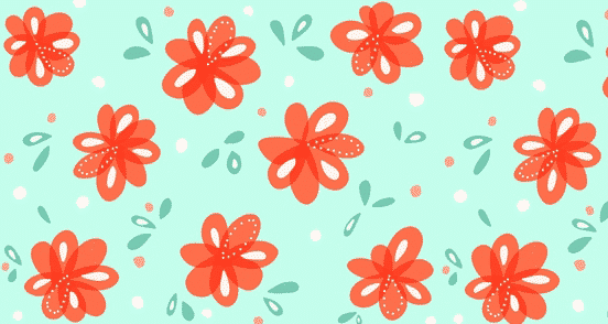 Cheerful Red Flowers Pattern