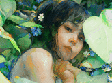 Little Girl in Garden
