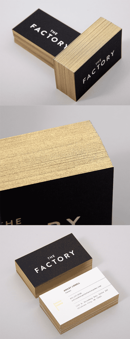 White And Gold Edged Business Card