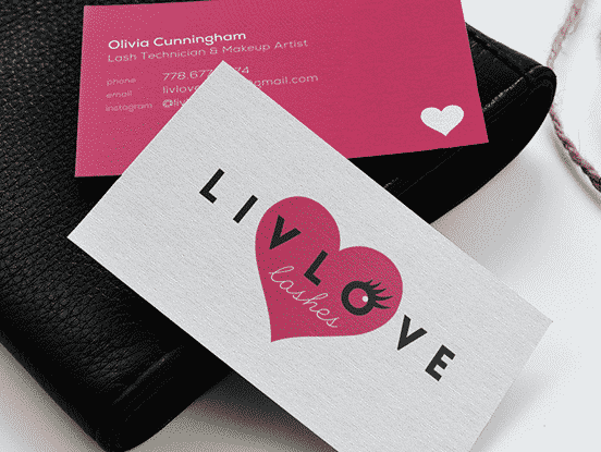 LivLoveLashes Business Cards