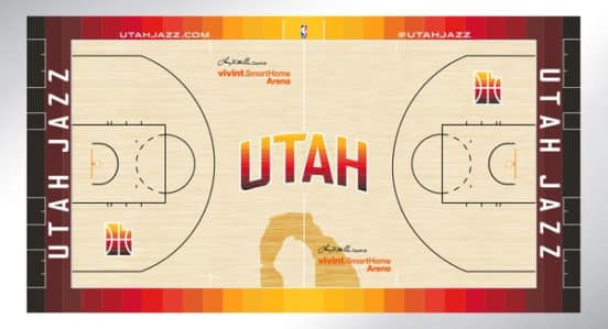 New Utah Jazz Court Design Inspired by Southern Utah's Delicate