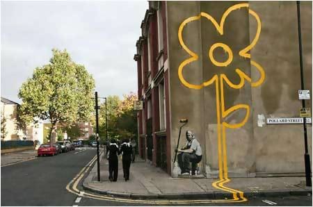 Macintosh HD:Users:brittanyloeffler:Downloads:Upwork:Banksy:Banksy-Yellow-Lines-Flower-Painter.jpg