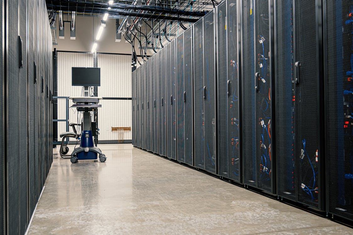 Server racks in modern data center